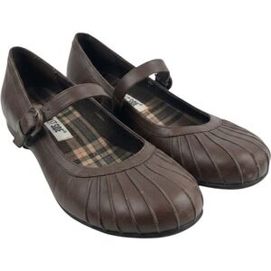 Lower East Side Vintage Y2K Brown Mary Jane Wedges Flats Women's Size 8.5